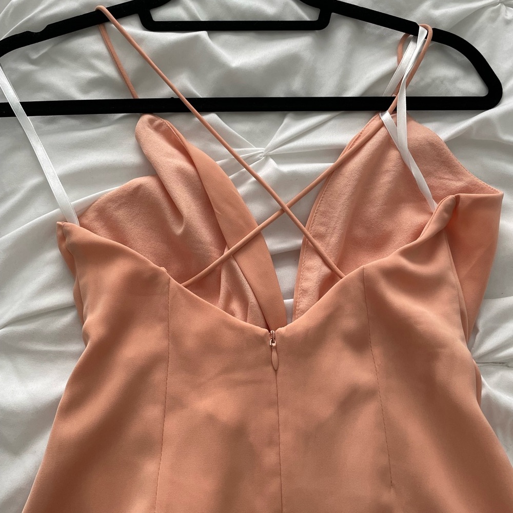 Revolve By The Way. Peach Mini Wrap Dress - Picture 2 of 4